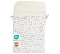 MIMUSELINA Nid d'ange Bebe Quatre Saisons | Couverture Bebe Été et Hiver | Convertible avec Garnissage Amovible | 100% Coton | Idéal pour Nacelle, Couffin et Poussette | Fabriqué en Espagne | Ecru
