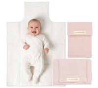 MIMUSELINA Set Tapis a Langer Portable et Sac a Langer Bebe | Imperméable, Pliable et 100% Coton OEKO-TEX | Accessoires Bébé pour Sorties ou Voyages | Fait Main en Espagne