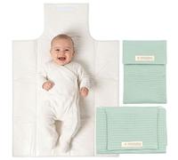 MIMUSELINA Set Tapis a Langer Portable et Sac a Langer Bebe | Imperméable, Pliable et 100% Coton OEKO-TEX | Accessoires Bébé pour Sorties ou Voyages | Fait Main en Espagne
