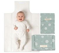 MIMUSELINA Set Tapis a Langer Portable et Sac a Langer Bebe | Imperméable, Pliable et 100% Coton OEKO-TEX | Accessoires Bébé pour Sorties ou Voyages | Fait Main en Espagne