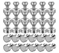 MIN CI 12 x 16mm Aimants Puissants Neodyme, 30 Pièces Petit Aimant Frigo Mini Aimants Métalliques Magnétiques Clous pour Cuisine Tableau Blanc Bureaux