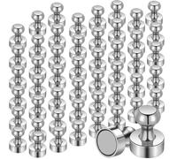 MIN CI 12 x 16mm Aimants Puissants Neodyme, 50 Pièces Petit Aimant Frigo Mini Aimants Métalliques Magnétiques Clous pour Cuisine Tableau Blanc Bureaux