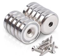 MIN CI 20 x 7mm Aimants Puissants en Neodyme, 10pcs, Argenté, Rond, pour Cuisine, Camping, Salle de Bains