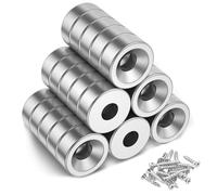 MIN CI 30 Pièces Aimant Puissant a Visser Neodyme, 8X3mm M3 Aimants Super Puissant Magnets Magnetique pour Frigo Cuisine Panneaux Armoires