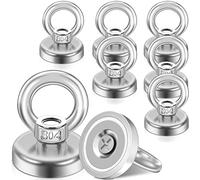 MIN CI 8 pièces aimer aimant de pêche puissant 36mm néodyme 55kg crochet magnétique rond aimants pêche pour garage casiers croisière