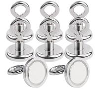 MIN CI 8pcs Aimants Puissants, Crochet Magnétique Diamètre 32mm 36KG Force Aimants Puissants pour Camping, Garage, Cuisine, Bureau