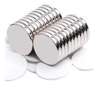 MIN CI Lot de 20 aimants auto-adhésifs puissants en néodyme ronds 20 x 3 mm pour tableaux magnétiques, réfrigérateurs, tableaux blancs, petits et forts