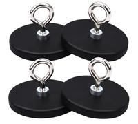 MIN CI Lot de 4 aimants ronds en néodyme M4 avec filetage D43 x 6 mm - Aimant de terre rare à visser - Aimant de terre rare avec trou - Aimants en caoutchouc à visser