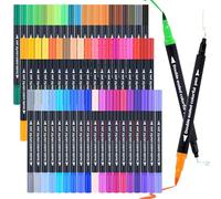 MIN CI Stylos de coloriage pour adultes, 60 couleurs double pinceau marqueur, feutre pour adultes livres de coloriage, stylo aquarelle pour dessin, croquis, surlignage