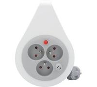 Zenitech Mini enrouleur design 3 prises 2P+T - 7 m - Gris