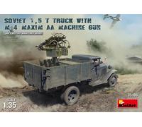 MiniArt Maquette Kit Camion soviétique 1,5 t MIN35186 1:35 avec mitrailleuse M-4 Maxim