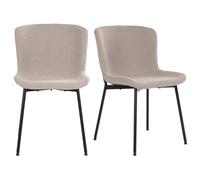 Mina-chaise en tissu taupe (x2)
