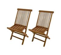 Axi Mina Ensemble De 2 Chaises De Jardin Pliantes En Bois De Teck | Assises Pour Terrasse / Balcon / Extérieur | 59 X 46 X 89 Cm
