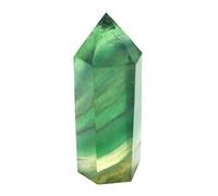 Mina Heal Baguettes en Cristal de guérison en Fluorite Naturelle, Pointues et à facettes pour Le décor de thérapie de méditation Reiki Chakra (Taille L 1 pièce)