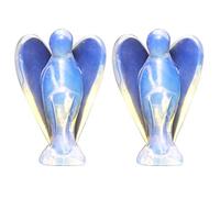 Mina Heal Lot de 2 Anges Gardiens en Cristal opalite, Format de Poche, autoportant