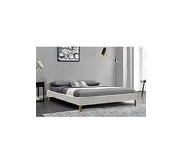 mina - Solide et Confortable Sommier Tapissier Blanc + Pieds en 20 cm pour matelas en 160x200 - 2 x 13 Lattes - Montage Rapide et Facile - revetement