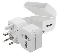 Minadax® Adaptateur De Voyage Universel Adaptateur Connecteur-Femelle | 3 Pièces | Utilisable Dans 150 Pays | Prise pour EU, USA, AUS, UK | Compact 64 x 62 x 47mm