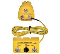Minadax Prise de terre ESD antistatique innovante - 2x M5 / 1 x connecteur bouton pression - 1 mégaohm + boîte de mise à la terre avec câble de 2,80m / 2x raccords bouton pression 10mm 1x banane 4mm.