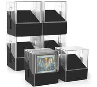 Minahao Lot de 6 boîtes de rangement pour 6 jeux de cartes MTG Commander Deck ou 600 cartes TCG. - Boîte de rangement de cartes à couvercle transparent pour plus de 100 cartes à simple manche (noir