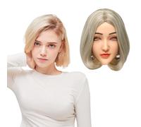 Minaky Masque Féminin en Silicone Masque Silicone Visage Réaliste et Doux pour Travesti Transgender Drag Queen Cosplay Halloween MTF Crossdresser Cosplay