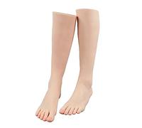 Minaky Pied en Silicone Modèle avec Mollet, Mannequin Taille Réelle pour Présentoir Bijoux Polyvalent Nail Art Croquis, Pied Fétichiste, Blanc Pied Droit