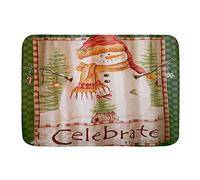 Minalo Tapis de Bain antidérapant, célébrez la Saison, Bonhomme de Neige, Noël, décoration personnalisée, 75 x 45 cm