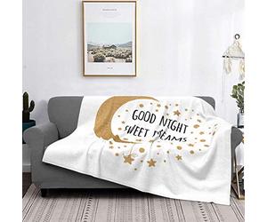 Minalo Throw Blanket Lightweight Ultra-Soft Fleece Warm,Good Night Sweet Dreams,Microfiber All Season Living Room/Bedroom/Sofa Couch Bed Flannel Quilt,50" X 40