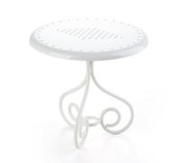 Minamzee 1:12 Métallique Chaise pour Maison de Poupée, Nordique Style Verte Simple Chaise, Miniature Poupée Meubles Chaises pour Salon, Salle à Manger, Jardin (Table Ronde Blanche)