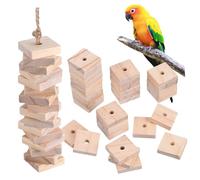 MINAOLULUS 100pièces Blocs à Mâcher Bois pour Perroquets Naturelles Jouets pour Oiseaux Accessoires De Cage Stimulez Exploration Jeu