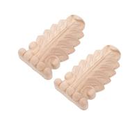 MINAOLULUS 2 Pièces Appliques en Bois Sculpté Non Peint pour Décoration Murale Vintage, Support de Colonne Romaine Beige Détails Raffinés pour Décoration de Cheminée