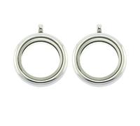 MINAOLULUS 2 Pièces de Pendentifs Ronds en Alliage de Zinc et Verre pour Collier Diy, Accessoires Créatifs pour Femme Boîte Photo à Ouvrir, pour Bijoux Faits Main