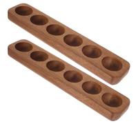 MINAOLULUS 2 Pièces Plateau à Œufs en Bois Marron 6 Emplacements, Design Gain de Place et Réutilisable, pour Réfrigérateur et Vacances