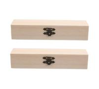 MINAOLULUS 2pièces Étui à Crayons Bois Boîte Bois à Peindre Organisateur De Fournitures De Bureau avec Couvercle à Charnière pour Projets DIY Et Rangement Créatif