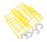 MINAOLULUS 4 Pièces Porte de Cage à Oiseaux avec Crochets Sécurisés en Abs Jaune, Remplacement Facile, Résistance Rebond pour Cage à Oiseaux et Autres Petits Animaux