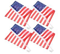MINAOLULUS 4pièces Drapeaux de Fenêtre de Voiture Américains avec Clip Résistant aux Intempéries Décoration Extérieure pour Véhicules Drapeaux Décoratifs Durables