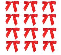 MINAOLULUS 50 Nœuds Décoratifs Rouges Miniatures en Ruban Polyester 1,5 Cm Fil Métallique Ajustable pour Emballage Présent, Mariage, Bricolage et Décoration Festive