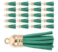 MINAOLULUS 50 Pièces Pendentif Pompon en Daim Synthétique Vert pour DIY et Loisirs Créatifs, Accessoire Polyvalent Fait Main pour Paquet et Porte-clés