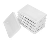 MINAOLULUS 6 Pièces Plateau de Service Rectangulaire en Céramique Blanche Style Japonerie, Résistant aux Taches, pour Sauces et Apéritifs Lors de Rassemblements Réutilisable