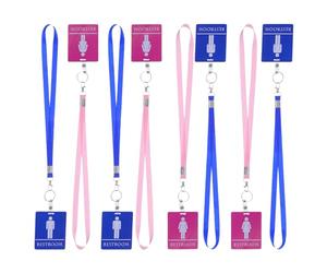 MINAOLULUS 8 Pièces Lanière Pvc Imperméable avec Surface Nettoyable pour Badge de Passage aux Toilettes en Classe, Porte-clés Résistant pour Enseignants et Personnel Scolaire