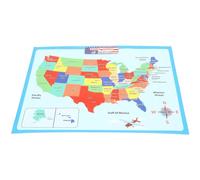 MINAOLULUS Affiche Éducative Résistante pour Garçon et Filles - Carte des États- Colorée et Effaçable - Poster Mural Portable pour Maternelle, Apprentissage la Maison et Plusieurs styles