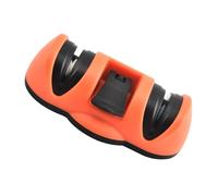 MINAOLULUS Aiguiseur de Couteaux Double Fente Orange, Dispositif de meulage des couteaux en PP et Acier Inoxydable, Ventouse Antidérapante, Outil d'affûtage pour la cuisine