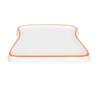 MINAOLULUS Assiette Repas en Céramique Forme Toast, Micro-ondes et Four | Bords Arrondis, Surface Lisse, Orange, pour Viande, Thé de L’après-midi, Banquet et Fête