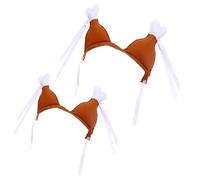 MINAOLULUS Bandeau pour Poils D’Animaux 2 Pièces Cuisse de Poulet S L, Coiffe Décorative Élastique Cheveux, Accessoire Amusant pour Chien et Chat, Déguisement Fête et Photo Pet