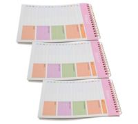 MINAOLULUS Bloc-notes Agenda Quotidien A5 Rose - 3 Carnets Spirale 52 Feuilles Détachables - Planificateur Horaire de Travail et Suivi des Tâches - Cahier Gestion du Temps pour Bureau, Étude