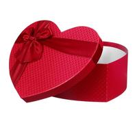 MINAOLULUS Boîte à Cœur Petite Taille 230X175X90 MM en Papier Nœud Rouge - Coffret Présent Mariage pour Dragées Bonbons et Souvenirs - Emballage Élégant pour Faveurs et Décorations Festives