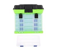 MINAOLULUS Boîte à Outils de Pêche à Quatre Couches, Set de Rangement Vert | Plastique, Poignée Pliable, Organise les Outils et Petits Objets Pêche en Mer