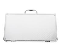 MINAOLULUS Boîte à Outils Léger et Résistant Portable en Alliage D'aluminium Argenté Mallette Rigide de Rangement Compact la Déchirure pour Bureau et Maison