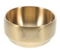 MINAOLULUS Bol à Parfum en Cuivre pour Rituel Tibétain, Bol d'Offrande Triple Lune Doré, Brûleur de Parfum et Objet Décoratif pour Contemplation et Prière