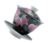 MINAOLULUS Bol à Thé en Céramique Style Chinois Rétro Couvercle Décoré, Ensemble 1 Pièce pour Décoration Maison et Expérience de Dégustation Élégante