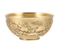 MINAOLULUS Bol Décoratif en Cuivre Double Dragon, Bassin Trésor Chinois Vintage, Bol D'offrande Orné pour Décoration de Table la Maison, Bureau ou Restaurant, Coupelle Décorative